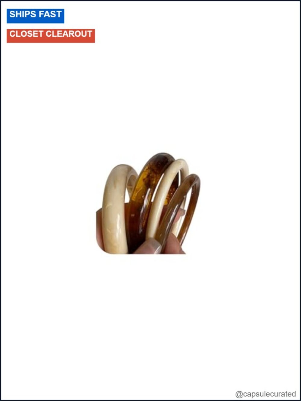 4PCS Chunky Acrylic Resin Bangle Set Stackable Bracelets for Women